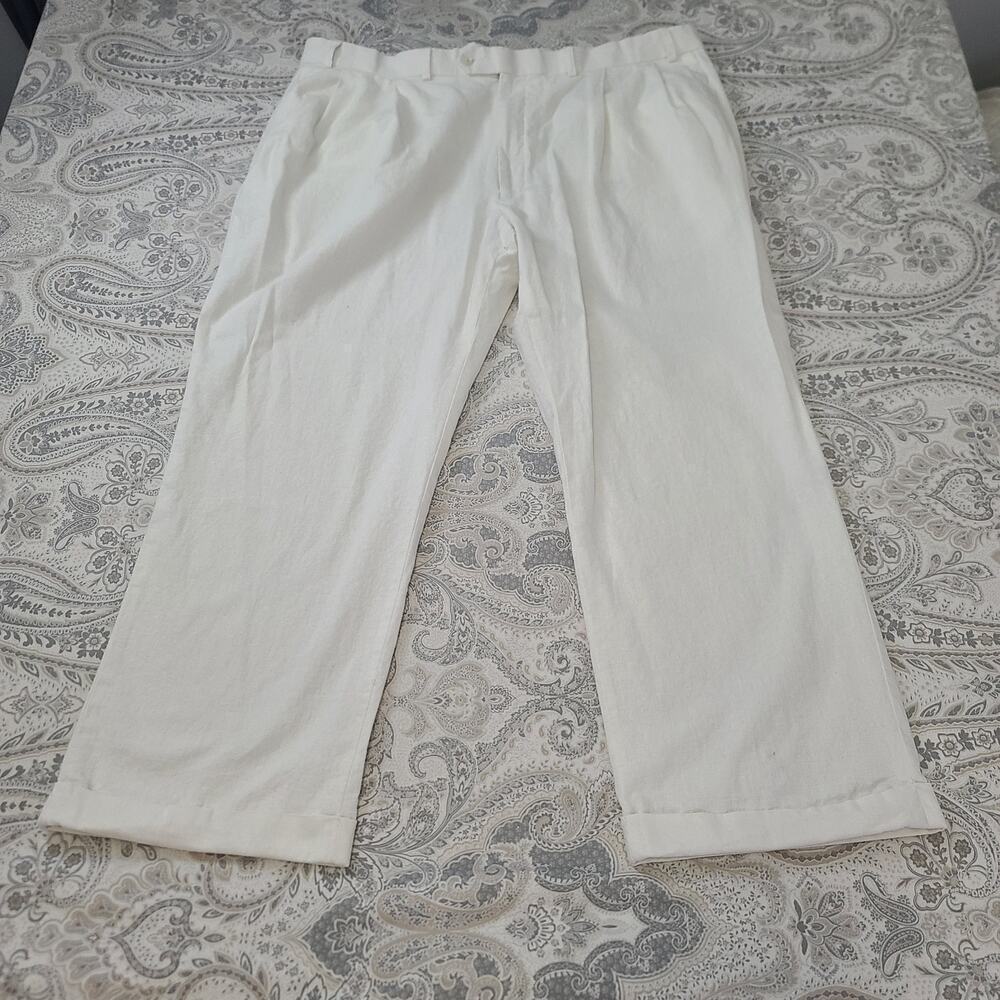Britches by Samtex mens linen trouser 42x30 beachy resort wear vacation nautical